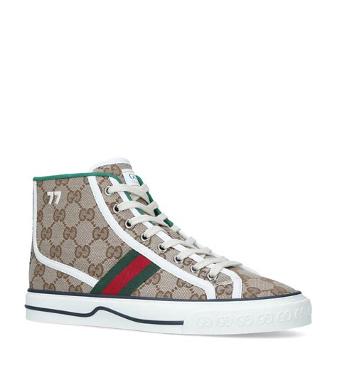 hightop gucci shoes|Gucci high top sneakers beige.